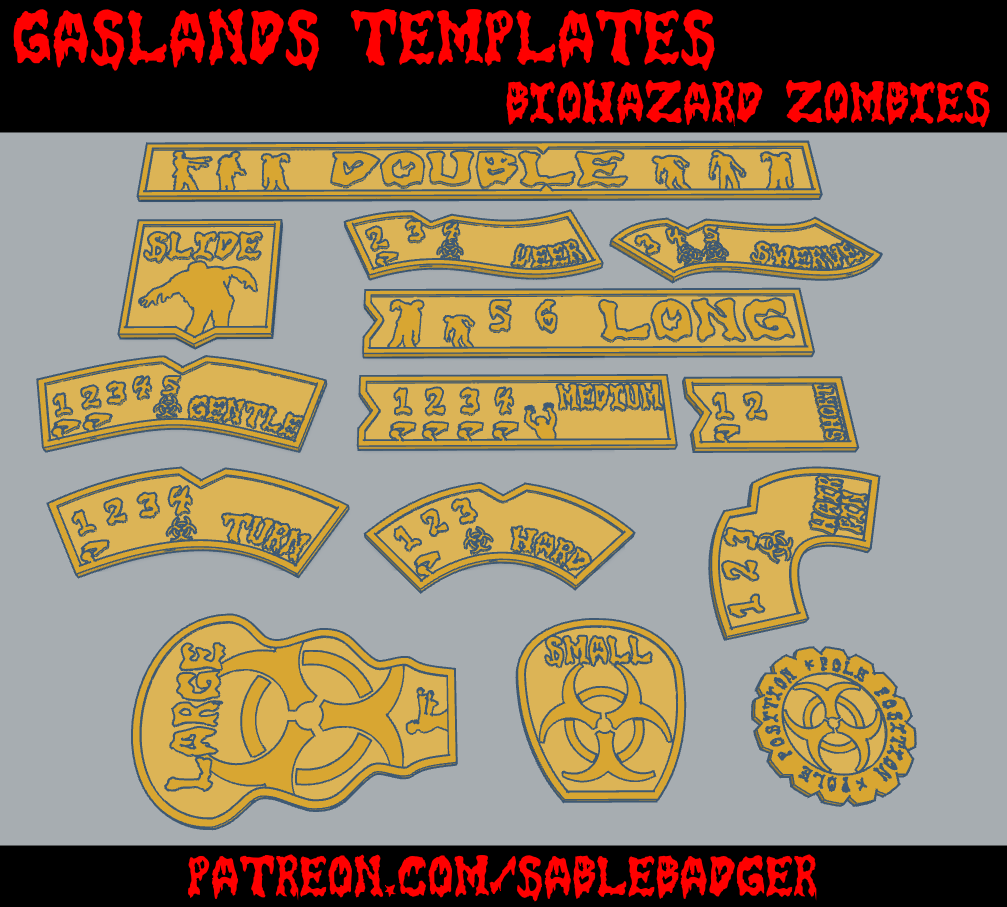Gaslands - Biohazard Zombie Templates