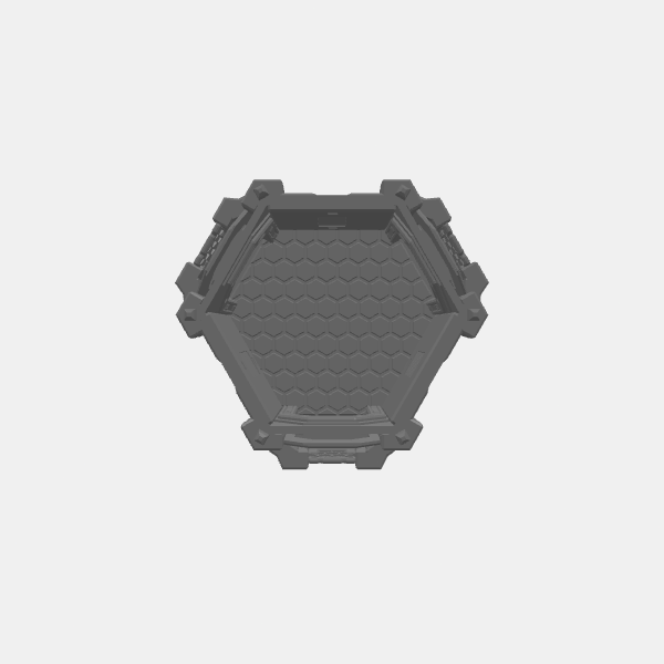 SB3D - Hex Sci Fi Stackable - Mid 2 with Triple Balcony v1.0.stl