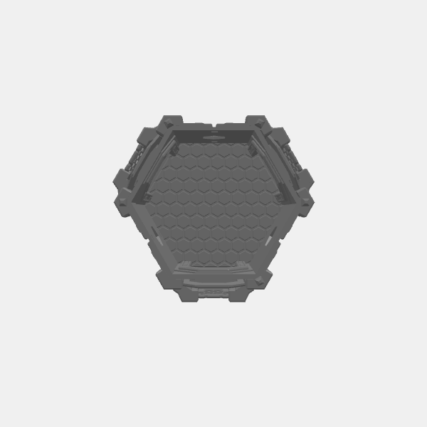 SB3D - Hex Sci Fi Stackable - Mid 1 with Triple Balcony v1.0.stl