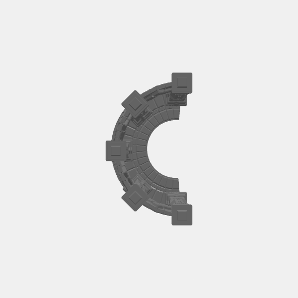 Understone - Arched Colum - Circle - 5 Col w Floor v1.0.stl
