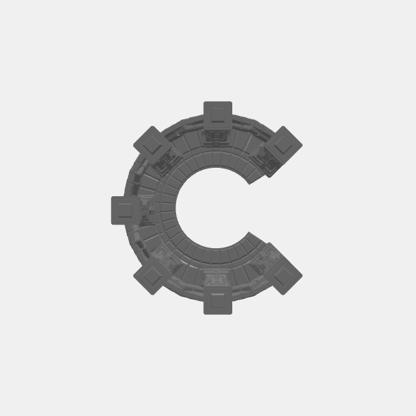 Understone - Arched Colum - Circle - 7 Col w Floor v1.0.stl