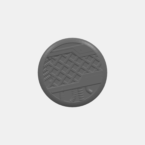 Mini Bases - Ruined Catwalk - Round - Rounded Edge - 25mm v1.0.stl