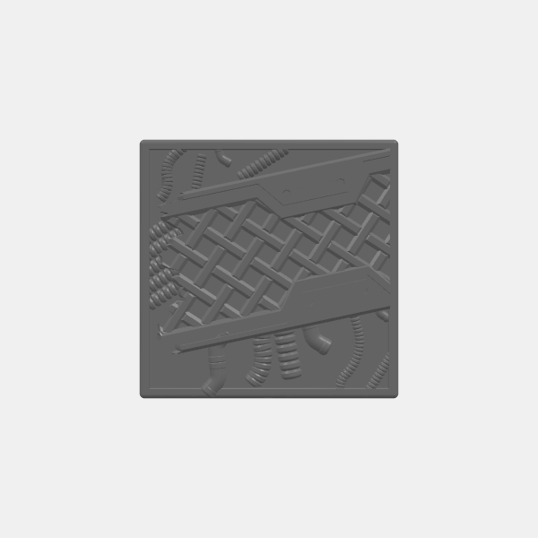 Mini Bases - Ruined Catwalk - Square - Rounded Edge - 50mm v1.0.stl