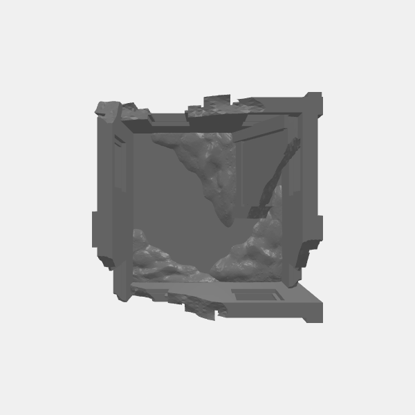 Terrain for Tonks - Bombed Concrete Building 4 - 2x2in v1.0.stl