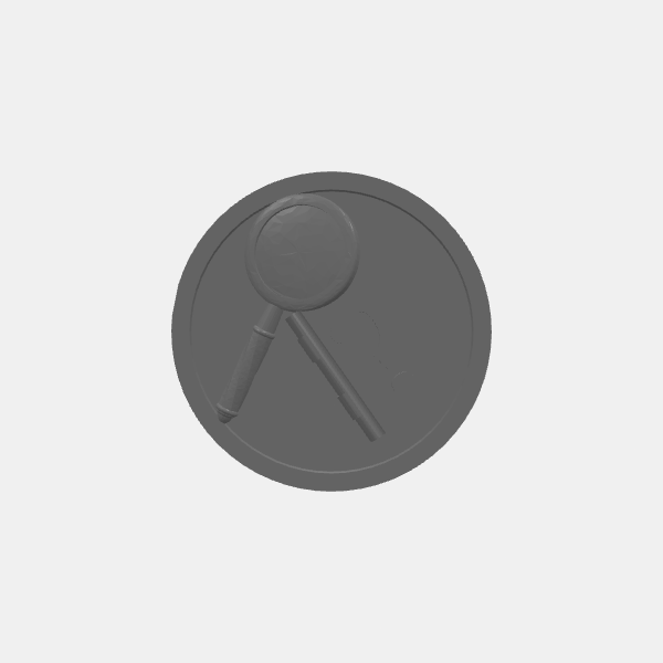 Tokens - Clue Marker - Book Magnifying Glass - 6 - v1.0.stl