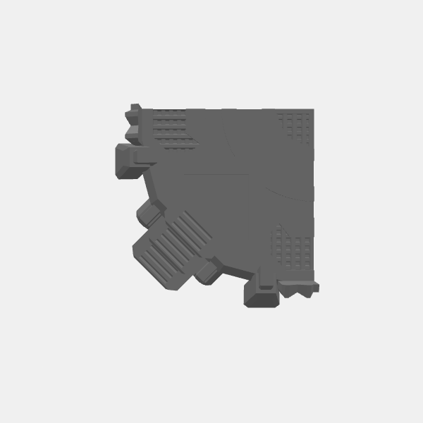 Sci Fi - Forward Output Bunkers - Landing Pad - Quarter Section v1.0.stl