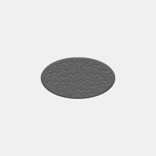 Mini Bases - Aperiodic Tiling - Oval - Angled Edge - 75x42 mm v1.0.stl