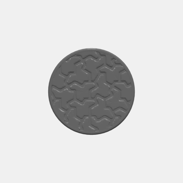 Mini Bases - Aperiodic Tiling - Round - Angled Edge - 40mm v1.0.stl