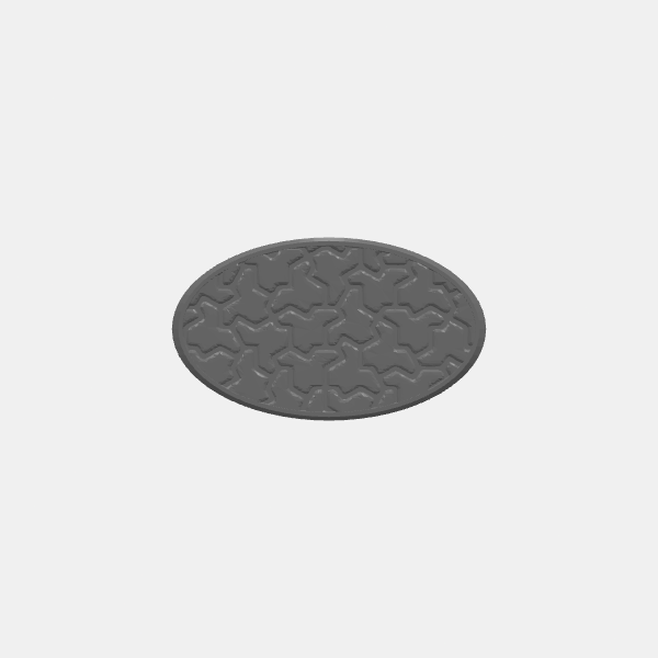 Mini Bases - Aperiodic Tiling - Oval - Angled Edge - 60x35 mm v1.0.stl