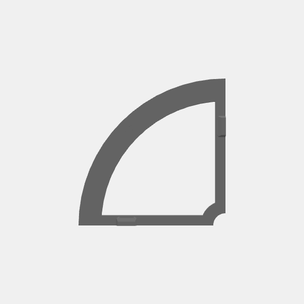 Gaming Template - 12in circle - Quarter Section v1.0.stl