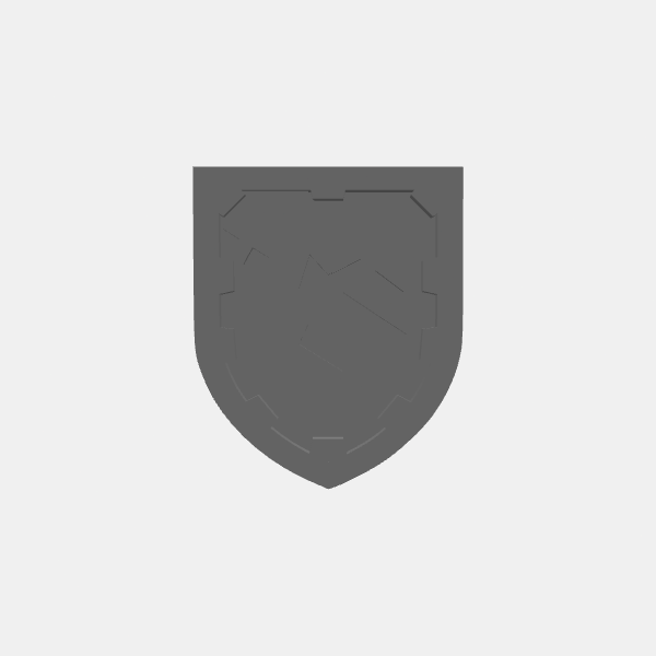 Game Tokens - Player Class - Shield Shape - Spell 3 v1.0.stl