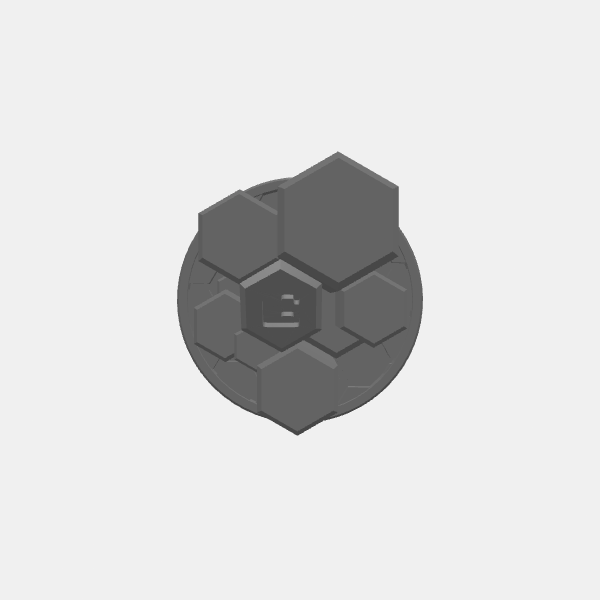 Objective Markers - Sci Fi - Crystal Formations - 25mm - Numbered 6 v1.0.stl