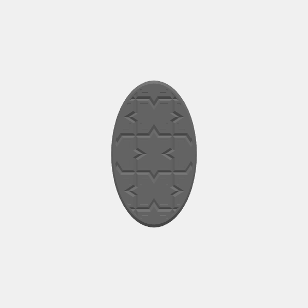 Mini Bases - Dwarven Tile - 35x60mm Oval - Angled edge v1.0.stl