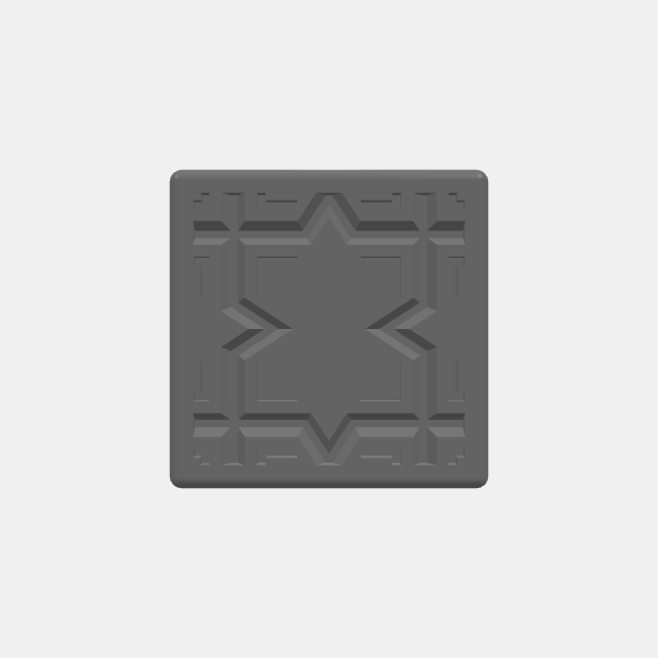 Mini Bases - Dwarven Tile - 25mm Square - Rounded edge v1.0.stl