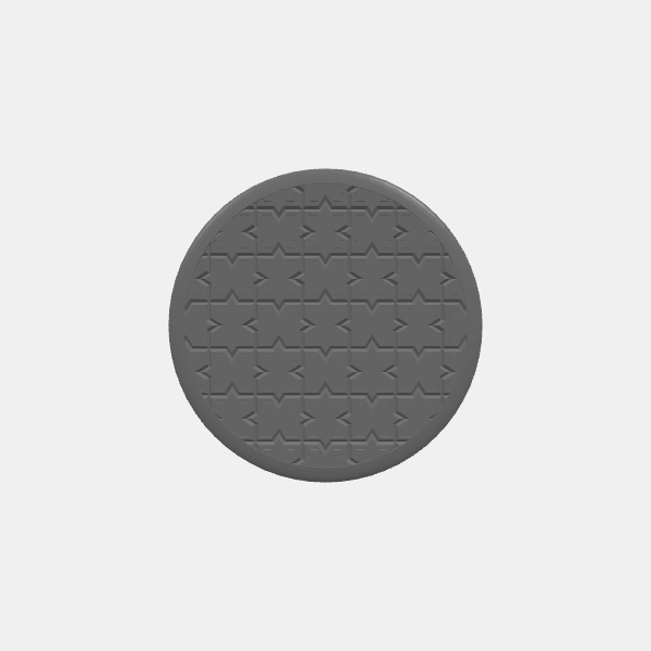 Mini Bases - Dwarven Tile - Large 100mm Round - Rounded edge v1.0.stl