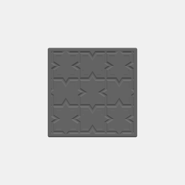 Mini Bases - Dwarven Tile - 50mm Square - Rounded edge v1.0.stl