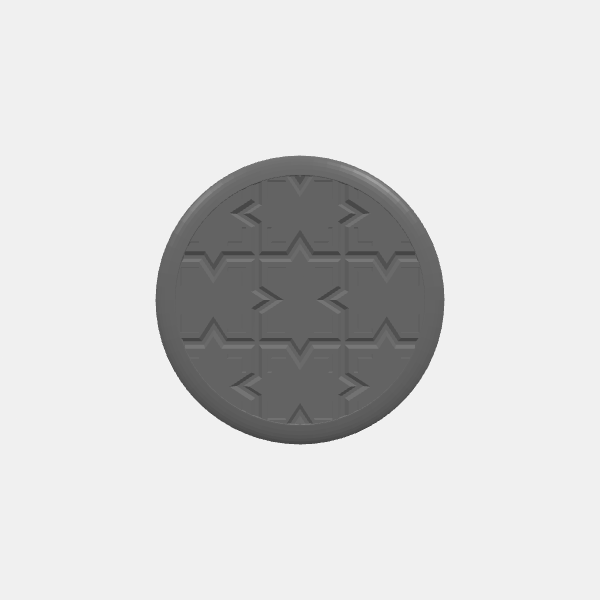 Mini Bases - Dwarven Tile - 50mm Round - Rounded edge v1.0.stl