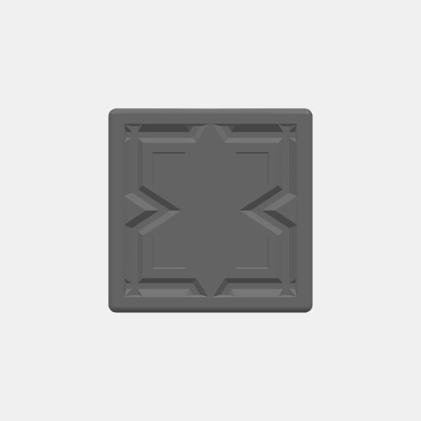 Mini Bases - Dwarven Tile - 20mm Square - Rounded edge v1.0.stl