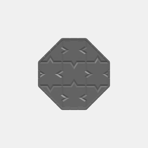 Rooms/Dungeon Plates - Dwarven Tile - 1.25 scale - 3x3 Room Octagonal v1.0.stl