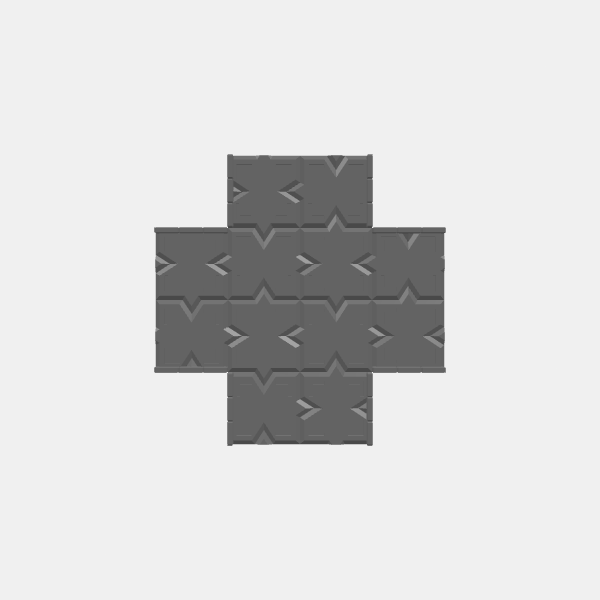 Junctions/Dungeon Plates - Dwarven Tile - 1.25 scale - 2x Junction Cross v1.0.stl