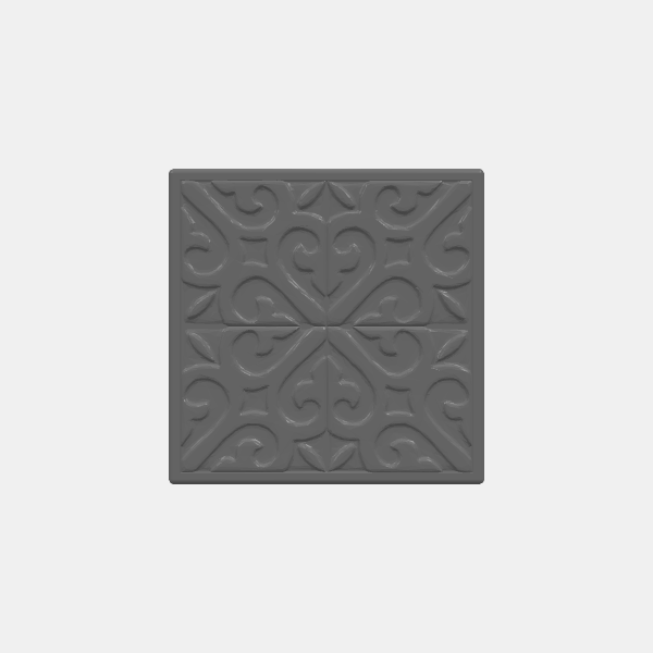 Mini Bases - Fancy Tile Pattern 2 - 50mm Square - Rounded edge v1.0.stl
