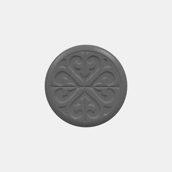 Mini Bases - Fancy Tile Pattern 2 - 25mm Round - Rounded edge v1.0.stl