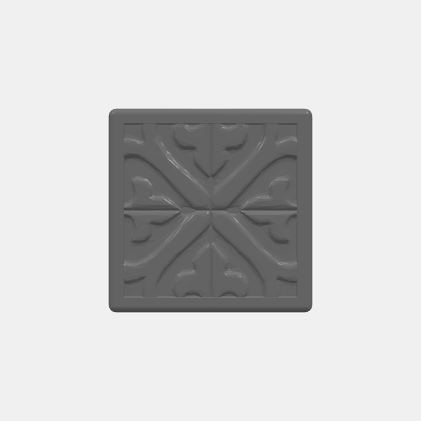 Mini Bases - Fancy Tile Pattern 2 - 25mm Square - Rounded edge v1.0.stl