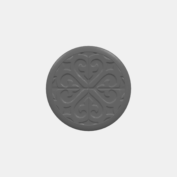 Mini Bases - Fancy Tile Pattern 2 - 50mm Round - Rounded edge v1.0.stl
