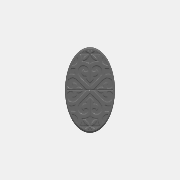Mini Bases - Fancy Tile Pattern 2 - 35x60mm Oval - Angled edge v1.0.stl