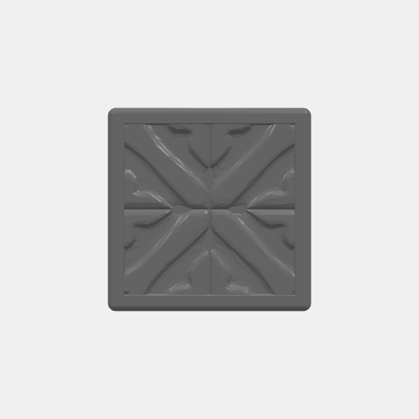 Mini Bases - Fancy Tile Pattern 2 - 20mm Square - Rounded edge v1.0.stl