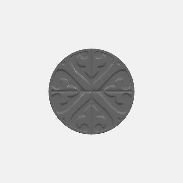 Mini Bases - Fancy Tile Pattern 2 - 25mm Round - Angled edge v1.0.stl