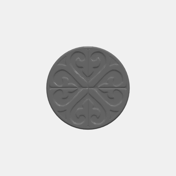 Mini Bases - Fancy Tile Pattern 2 - 40mm Round - Angled edge v1.0.stl