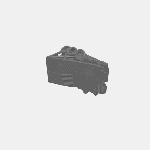 Gaslands - Container Height Ramp - Scrap Ramp Surface with Junk v1.0.stl