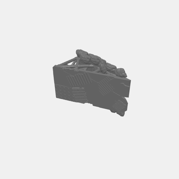 Gaslands - Container Height Ramp - Scrap Ramp Surface with Sandbags v1.0.stl