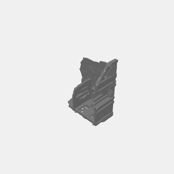 Gaslands - Ruined Concrete Buildings - Corner 2 - Bottom Floor v1.0.stl