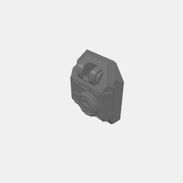 BRUTL - Modular Tank - Turret Top - Angular wtih Single Hatche and Armor Plates 1.0.stl