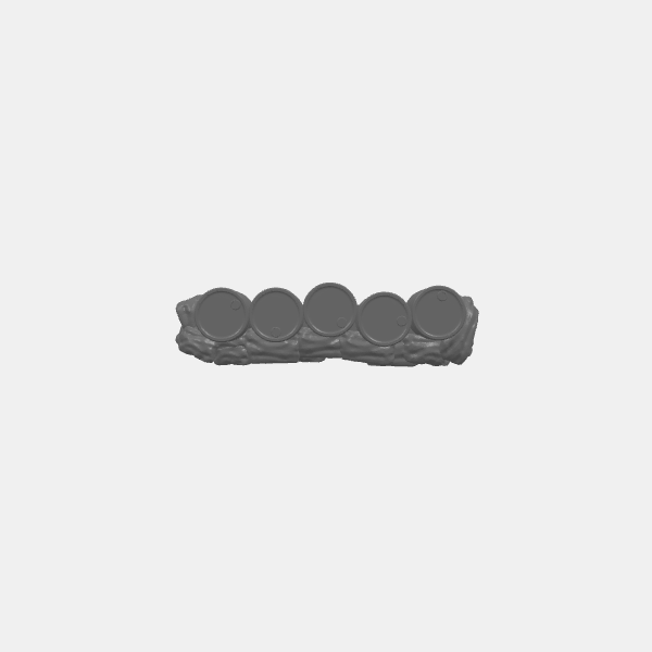 SB3D - Gaslands - Sandbag and Barrels Barricades - Line 5 Barrels v1.0.stl