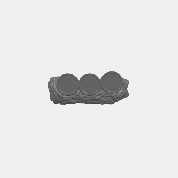 SB3D - Gaslands - Sandbag and Barrels Barricades - Line 3 Barrels v1.0.stl