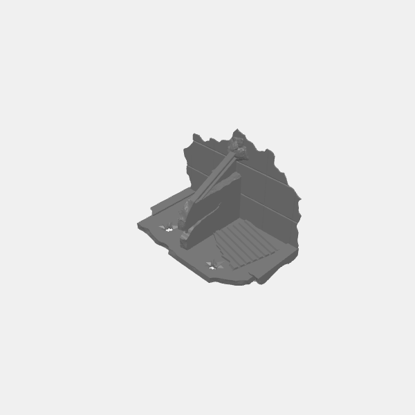 Post Apocalypse - Ruined Concrete Buildings - Tee 1 - Single Level v1.1.stl