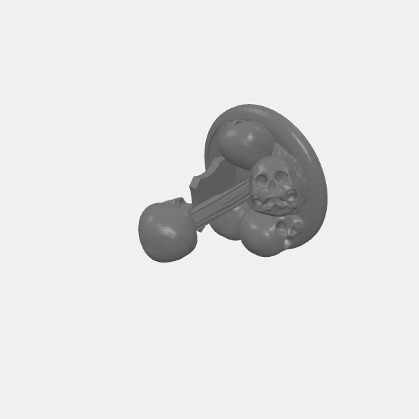 Objective Markers - Skulls - 30mm Base - Piles with Number Signs 5 - Needs Support v1.0.stl