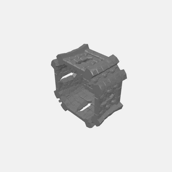 Tilestone Dark Wizard Tower - Middle Section - Skulls with Arrow Slots Walls v1.0.stl