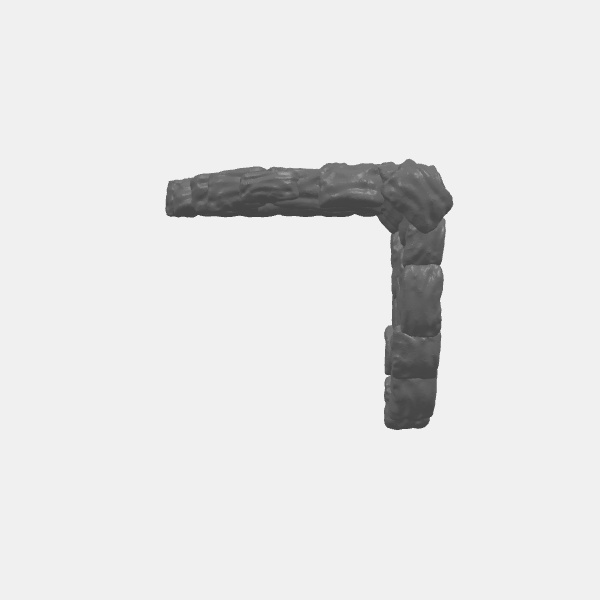 SB3D - Sandbag Barricade Terrain - 28mm - Corner R v1.0.stl