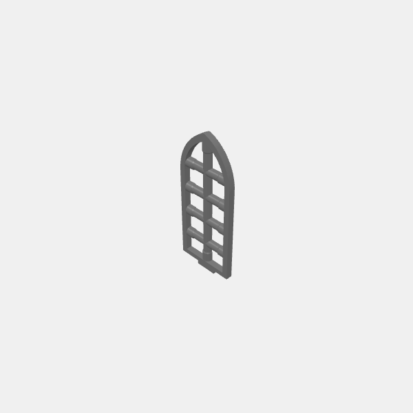 Fantasy - Tilestone Ramparts - Arched Window Insert - Iron Bars 1 v1.2.stl
