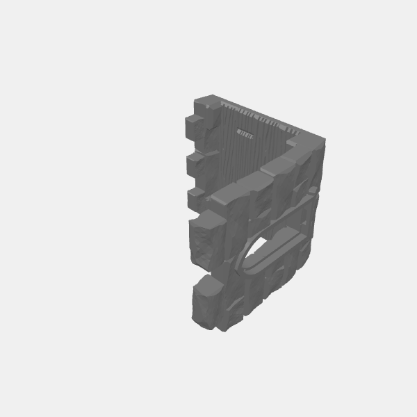 Fantasy - Tilestone Ramparts - Walkway with Tall Wall - Wall Arched Window - Short v1.3.stl
