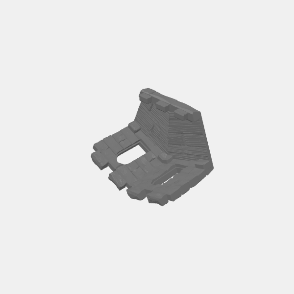 Fantasy - Tilestone Ramparts - Walkway Corner with Tall Wall - Arched Winsows - 45 degree v1.4.stl