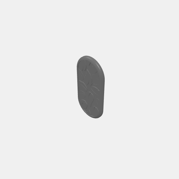 Mini Bases - Druid Leaves - Jagged Leaf Spiral - 25x50mm Capsule with Rounded Edge v1.0.stl