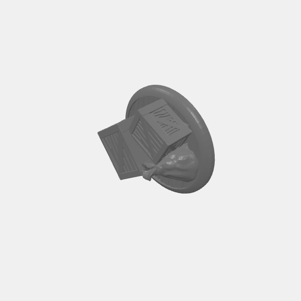 Objective Markers - Fantasy - Boxes and Barrels 4 - Boxes and Bag v1.0.stl