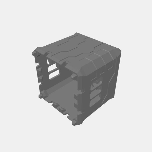 Sci Fi - Modular Buildings 3 Inch Base - Small Square Upper Floor B v1.0.stl