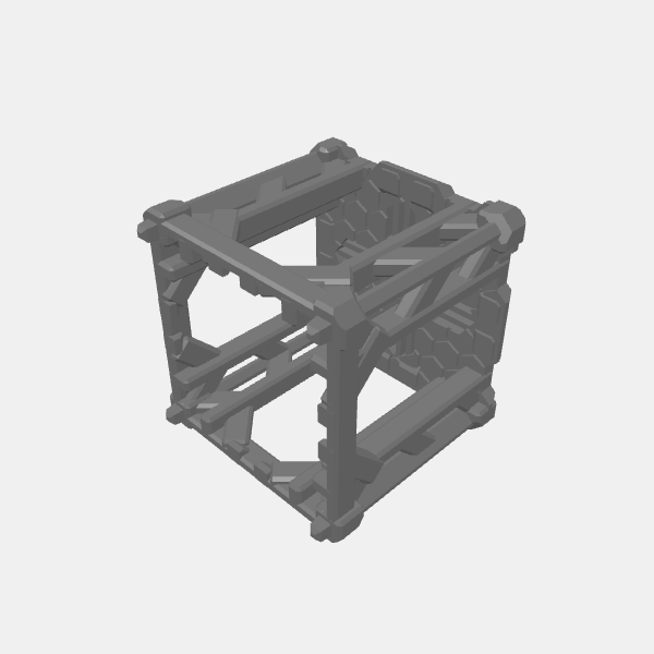 Sci Fi - Modular Buildings 3 Inch Base - Scaffold Small Square Four Open Sides v1.1.stl