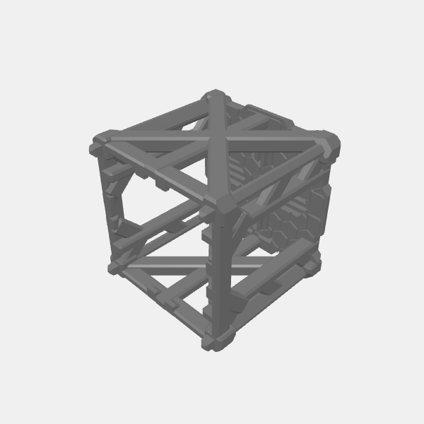 Sci Fi - Modular Buildings 3 Inch Base - Scaffold Small Square Two Open Sides v1.1.stl